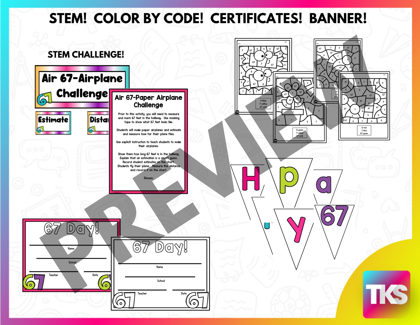 67th Day of School Activities | Games, STEM, Writing, Math & Celebration Ideas