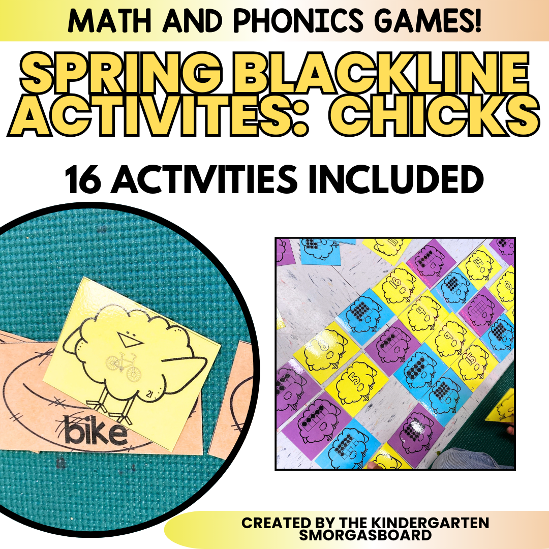 Spring Activities/Easter Activities Blackline Math and Phonics Centers