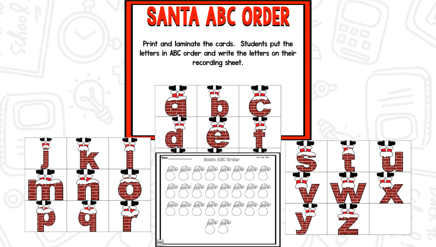 Santa Math and Literacy Centers