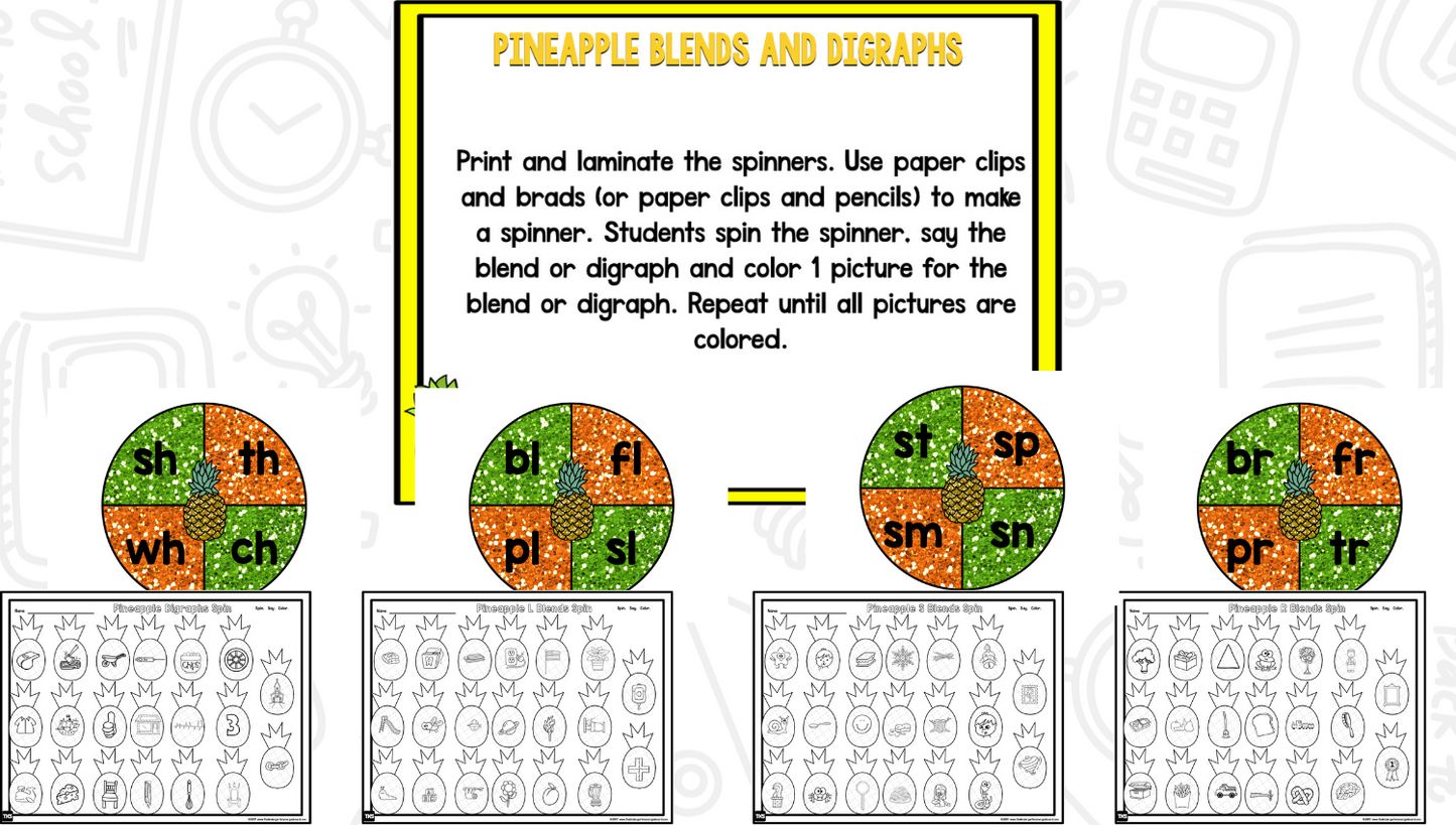 Pineapple Math and Literacy Centers