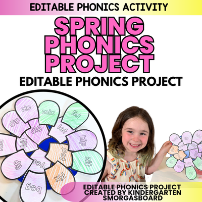 Spring Phonics Craft & Assessment | Editable Spring Bulletin Board Display