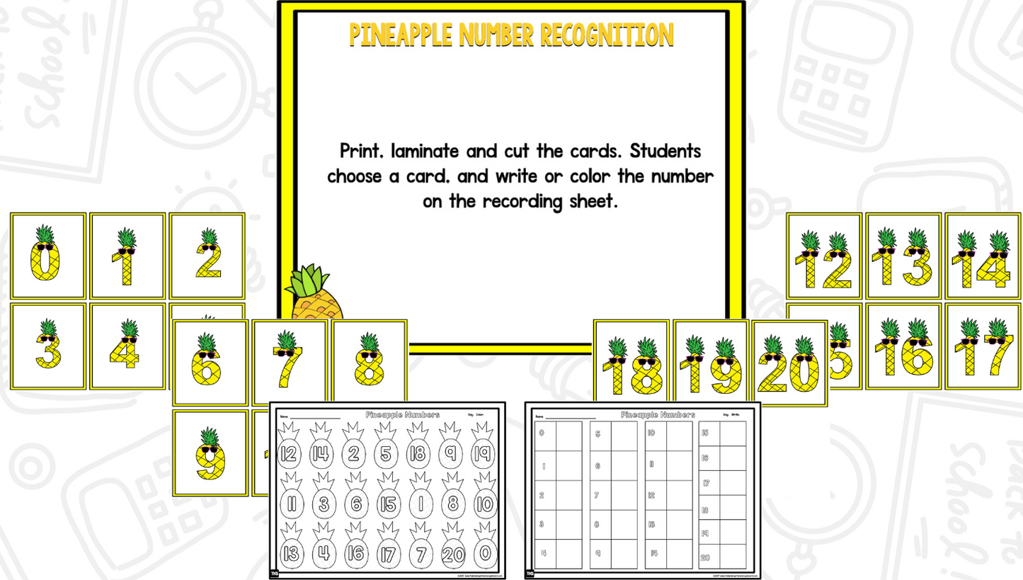 Pineapple Math and Literacy Centers