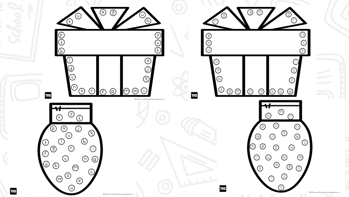 ELA & Math Low Prep Worksheets & Games Kindergarten Print It Up! December Print It Up!