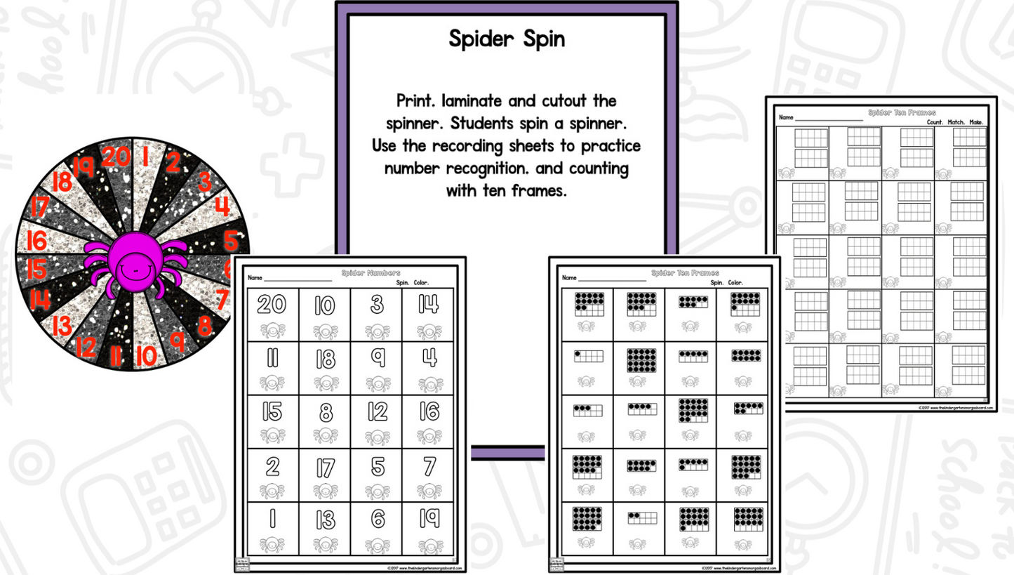 Spiders Reading Writing & Science Activities for Kindergarten