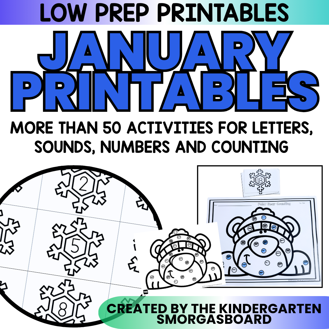 January Activities: Math And Phonics Printables With 50 Activities