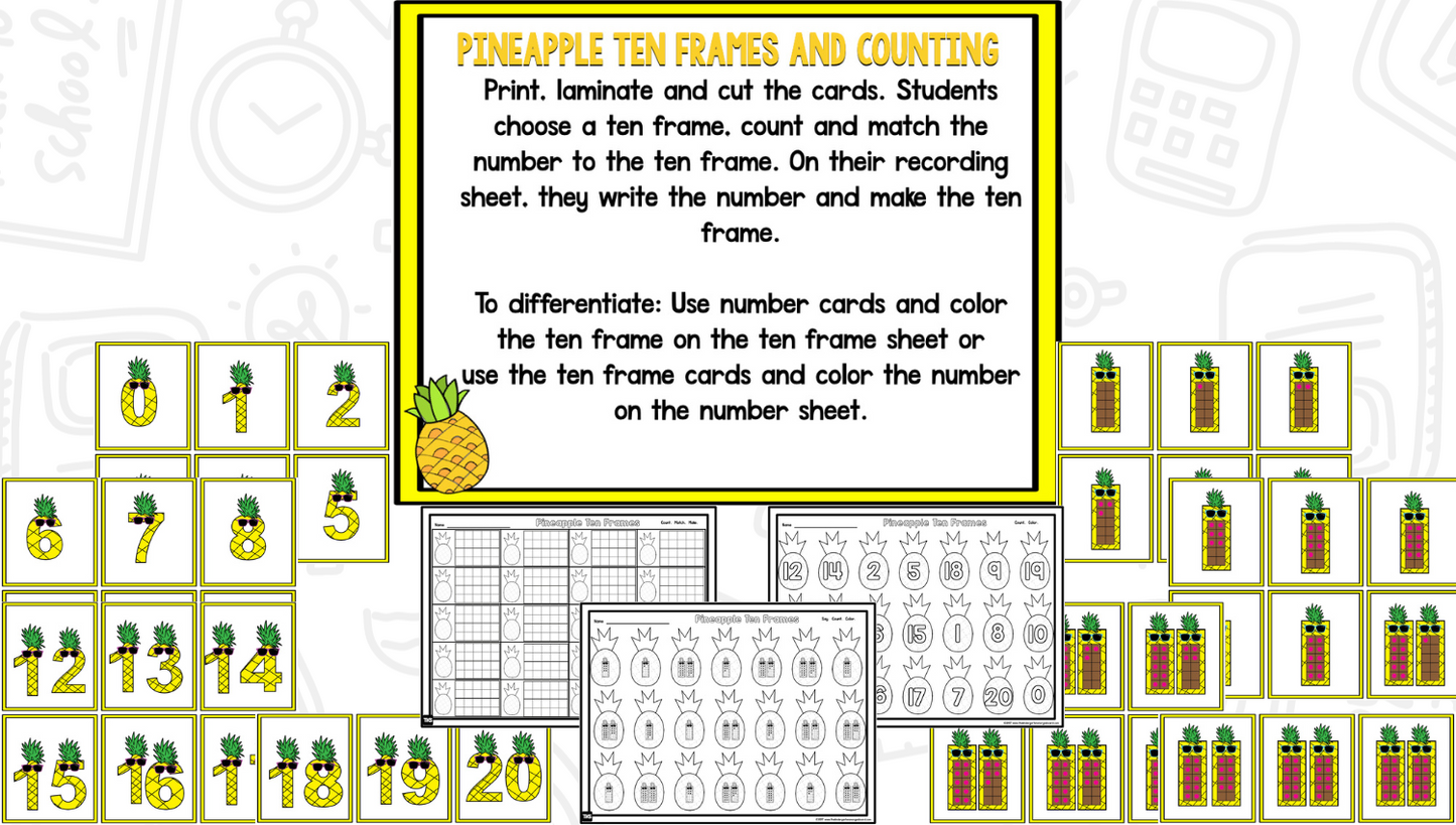 Pineapple Math and Literacy Centers