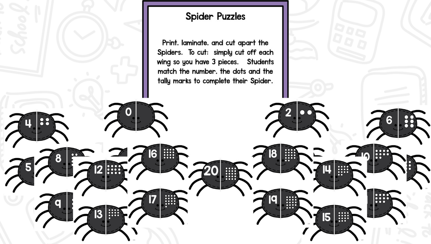 Spiders Reading Writing & Science Activities for Kindergarten