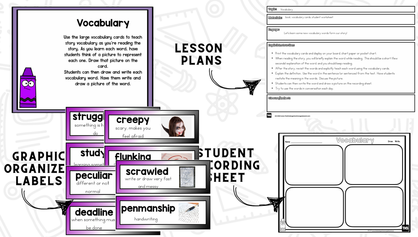 Creepy Crayon Read Aloud Activities | October Comprehension Lessons