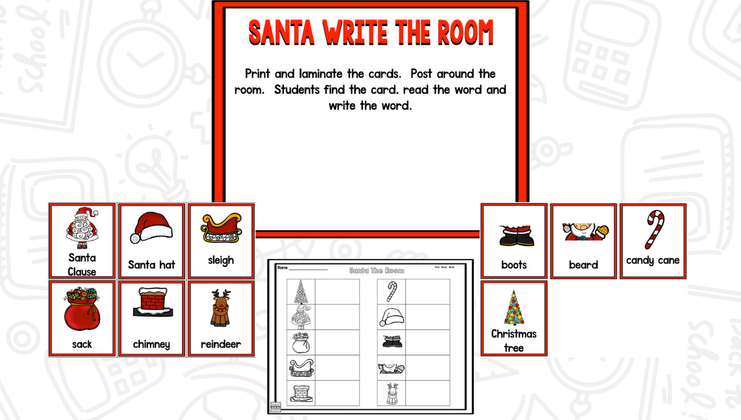 Santa Math and Literacy Centers