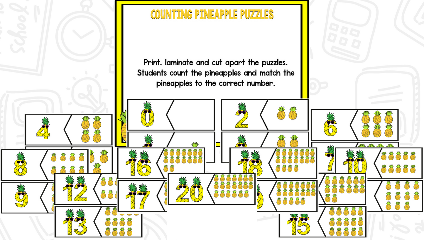 Pineapple Math and Literacy Centers