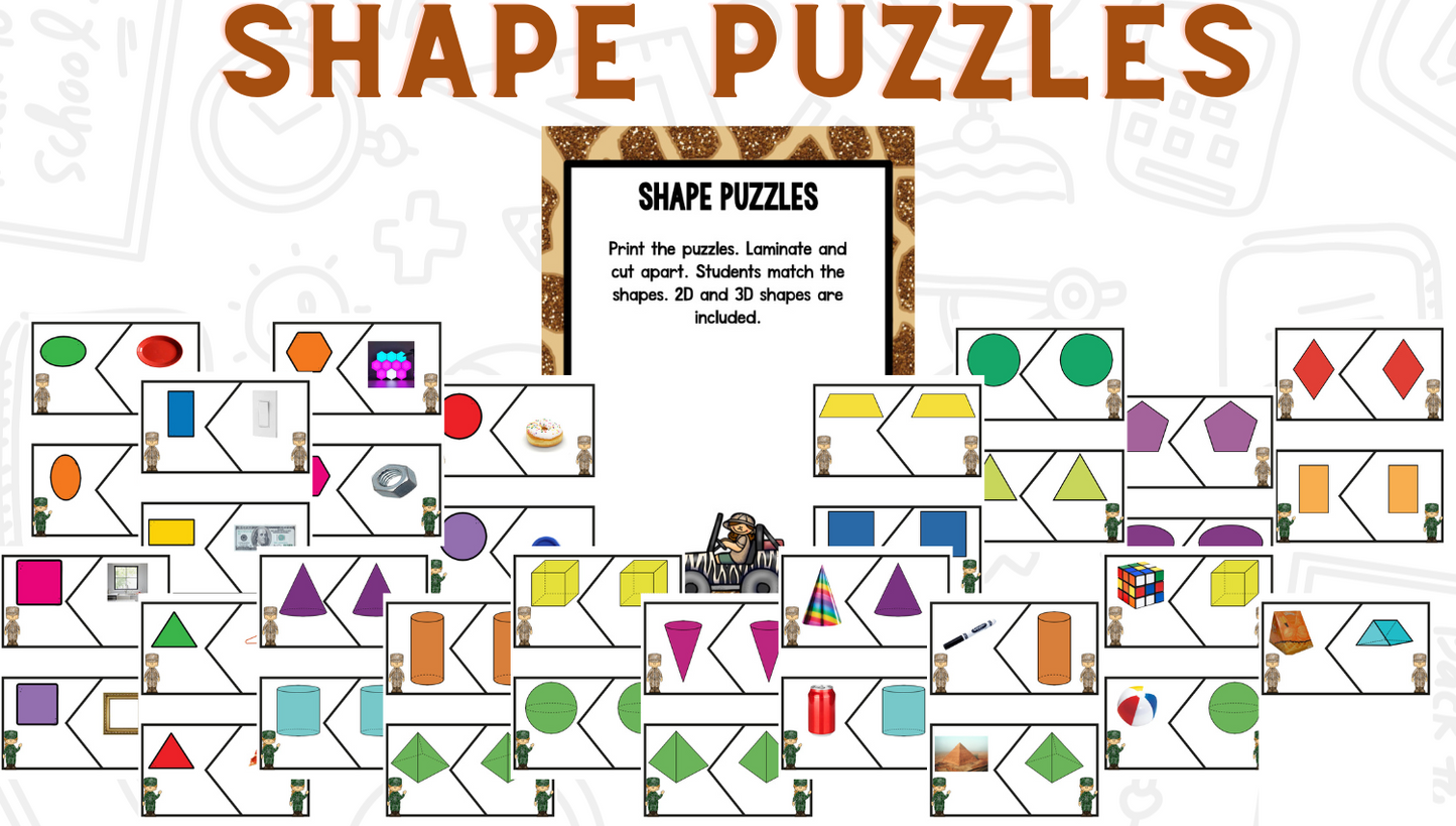 Shapes Bootcamp: A 2D and 3D Shapes Unit (Safari Theme)