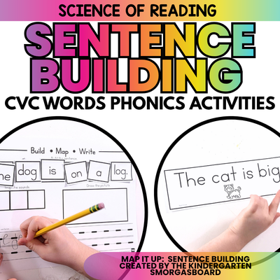 Building Sentences & Sentence Writing | CVC Phonics And Fluency Activities |
