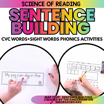 Building Sentences & Sentence Writing | CVC Phonics And Sight Word Activities
