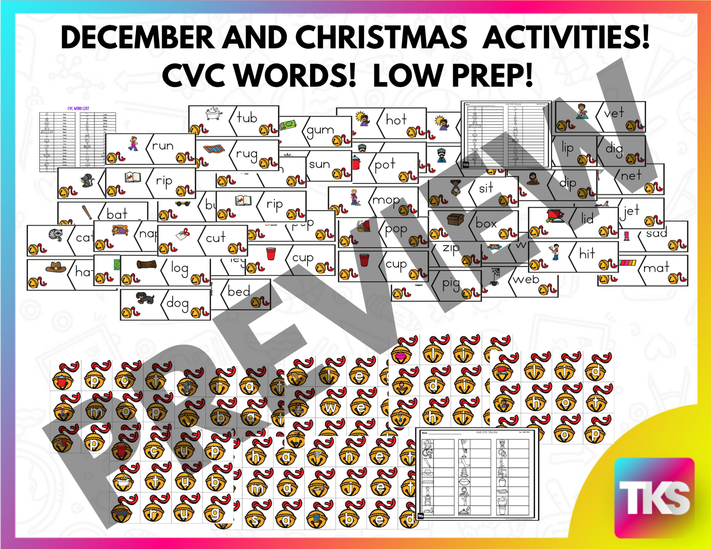 Polar Express Math, Literacy & Phonics Centers for Kindergarten