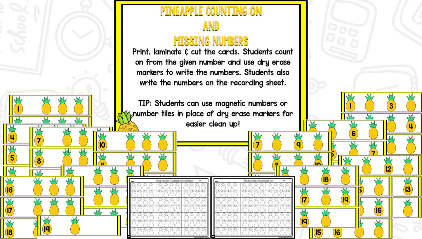 Pineapple Math and Literacy Centers