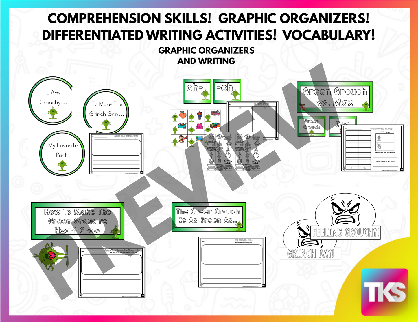 Christmas Reading & Math Unit | Green Grouch Activities