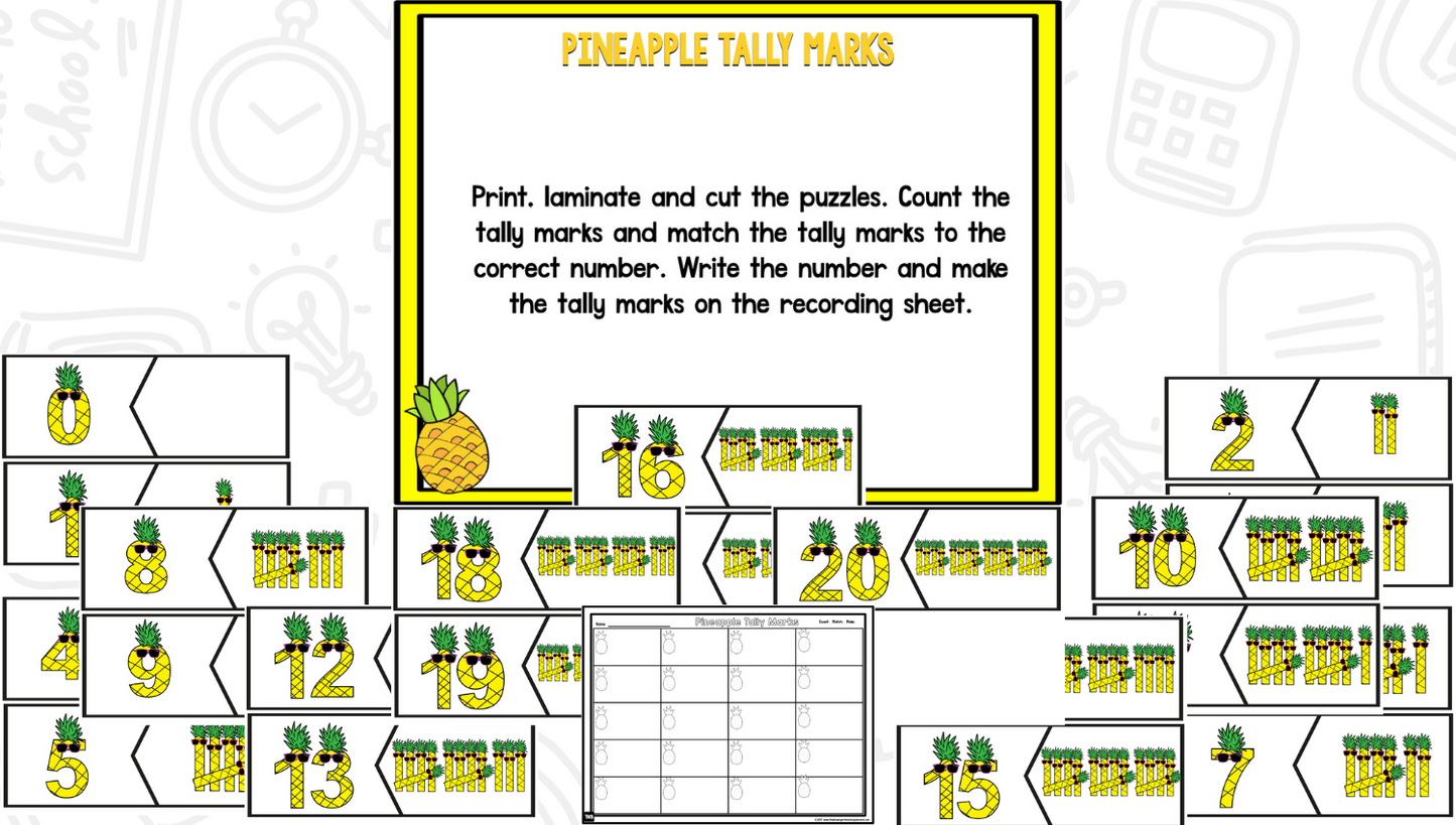 Pineapple Math and Literacy Centers