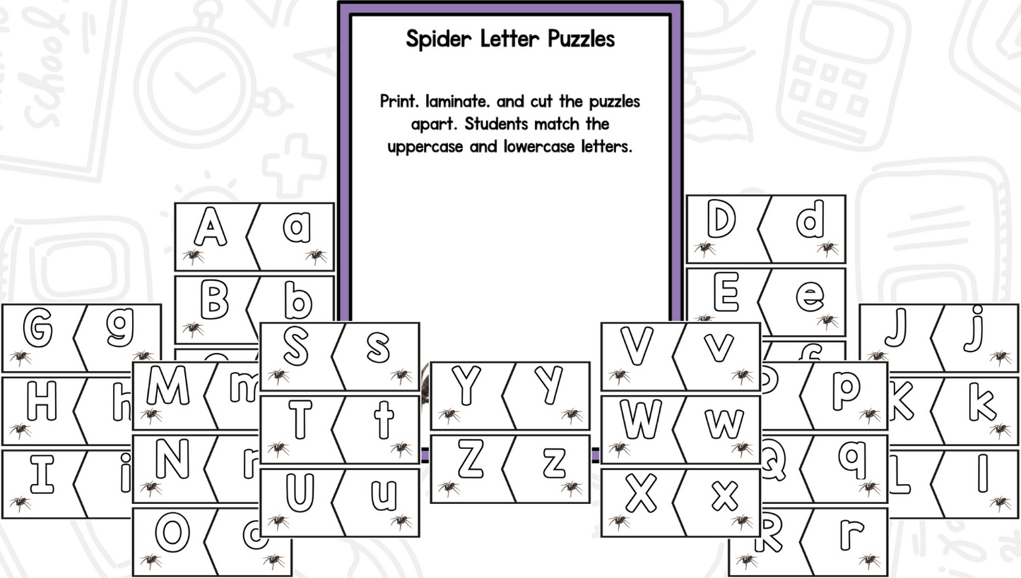 Spiders Reading Writing & Science Activities for Kindergarten