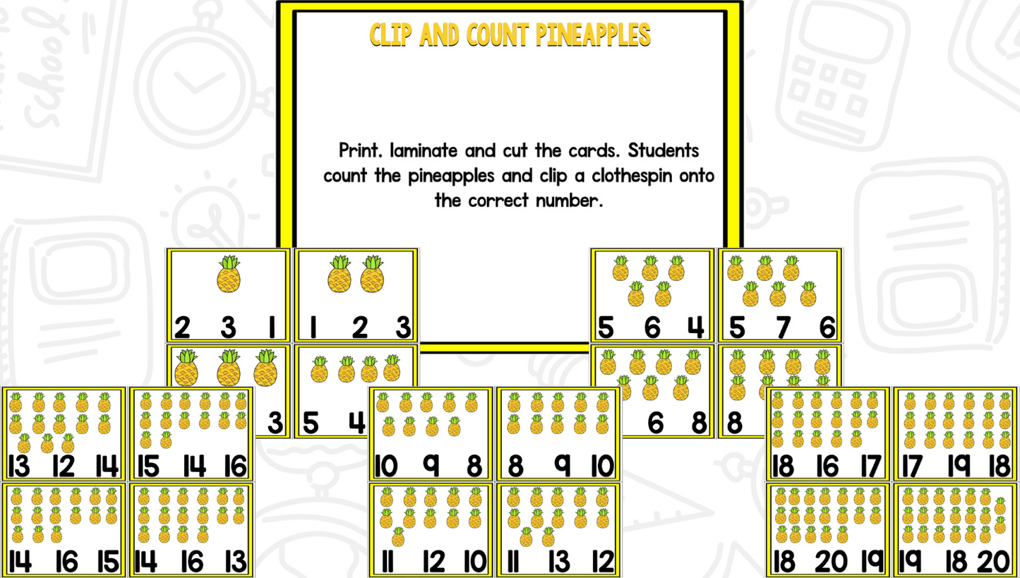 Pineapple Math and Literacy Centers