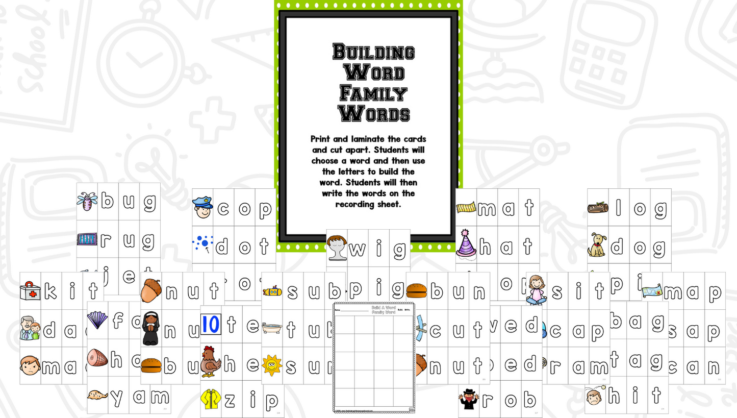 Word Family Bootcamp (Monster Theme)