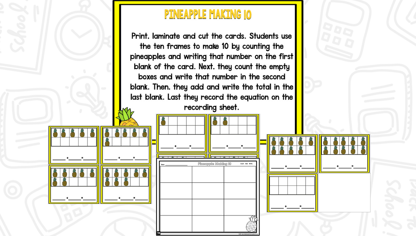 Pineapple Math and Literacy Centers