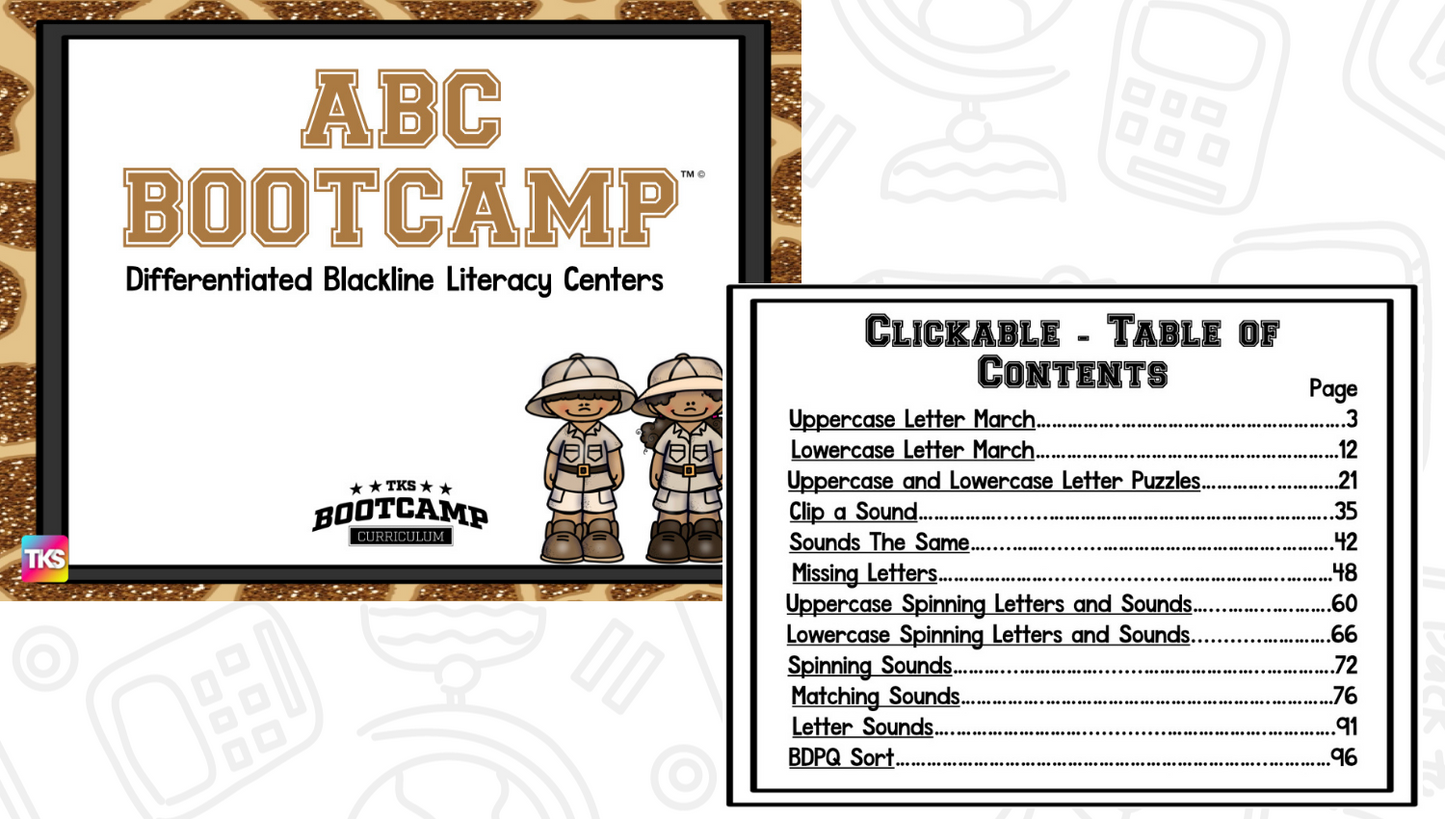 ABC Bootcamp®: A 26-Day Introduction to Letters and Sounds (Safari Theme)