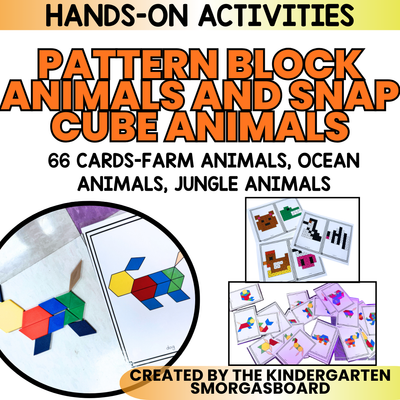 Pattern Block Animal Mats And Counting Cube Animal Mats