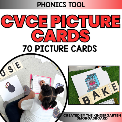 Large CVC-E Picture Cards For CVCE Words: Phonics Flashcards