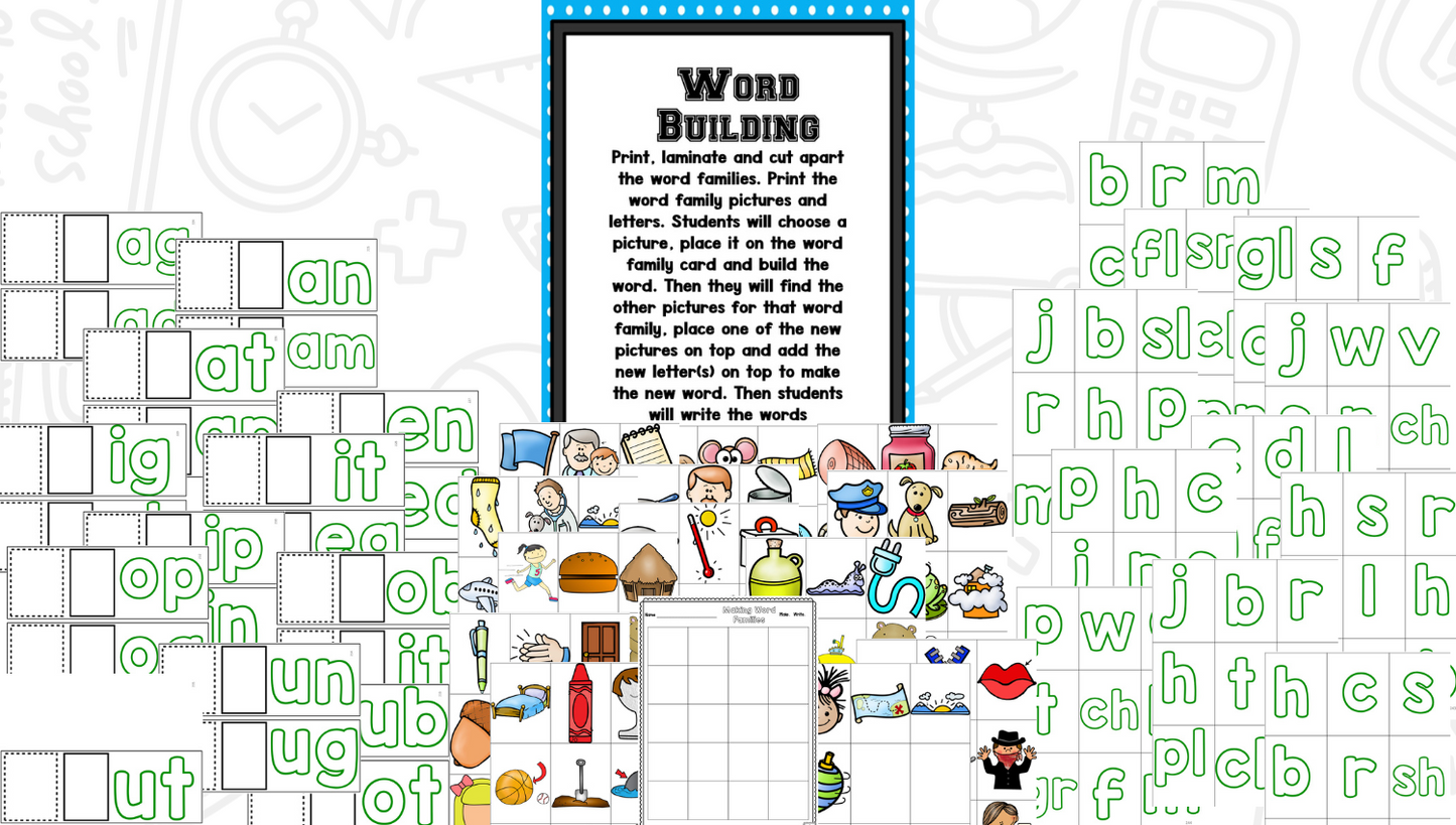 Word Family Bootcamp (Monster Theme)