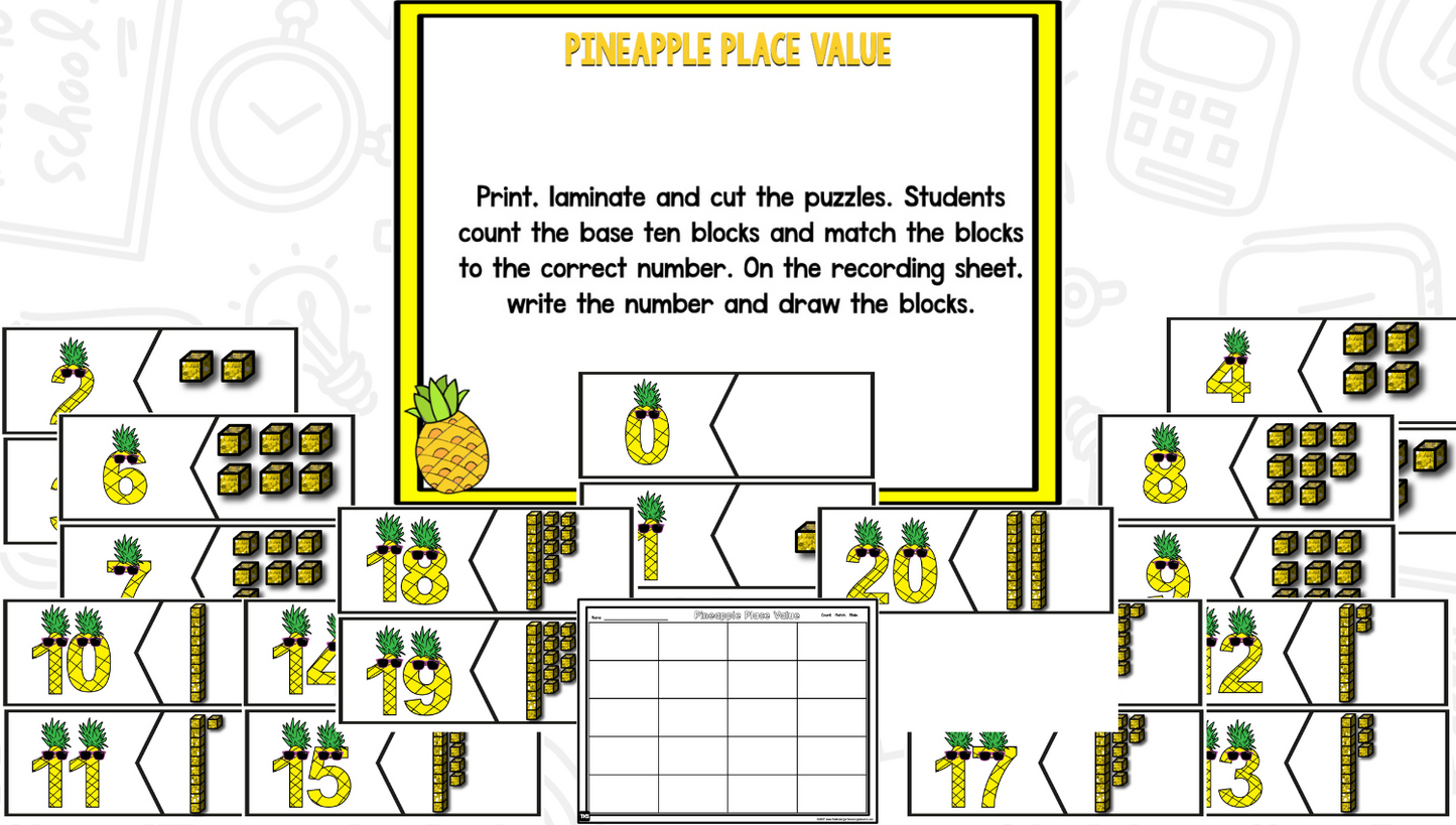 Pineapple Math and Literacy Centers