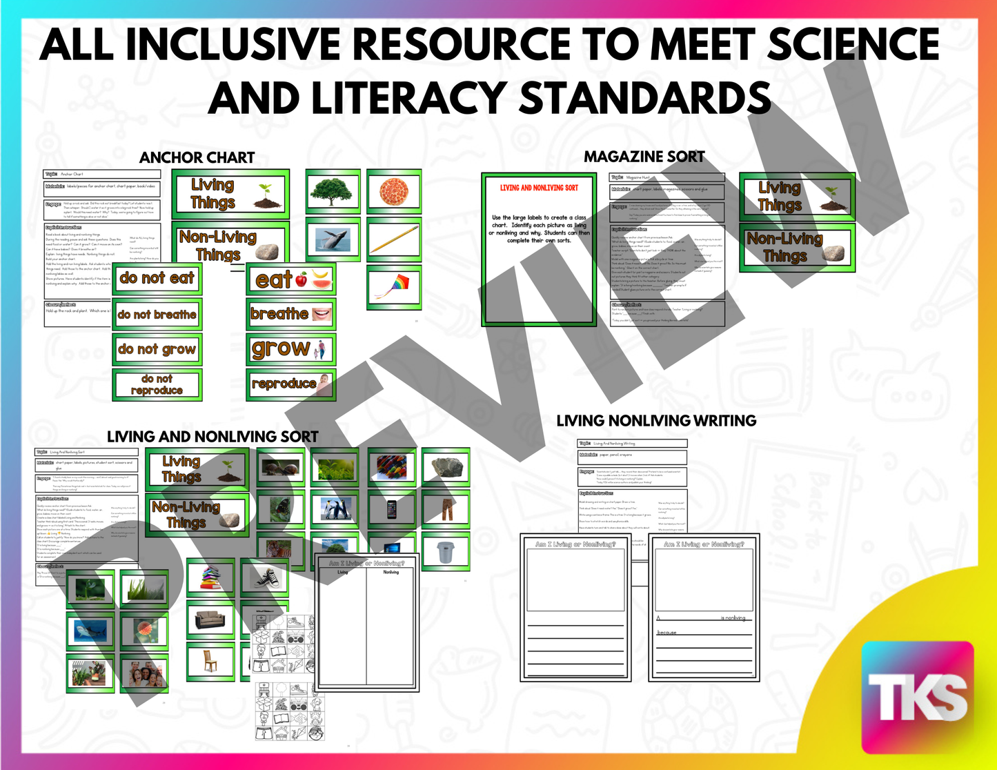 Living and Nonliving Things Science Unit | Kindergarten and First Grade Science