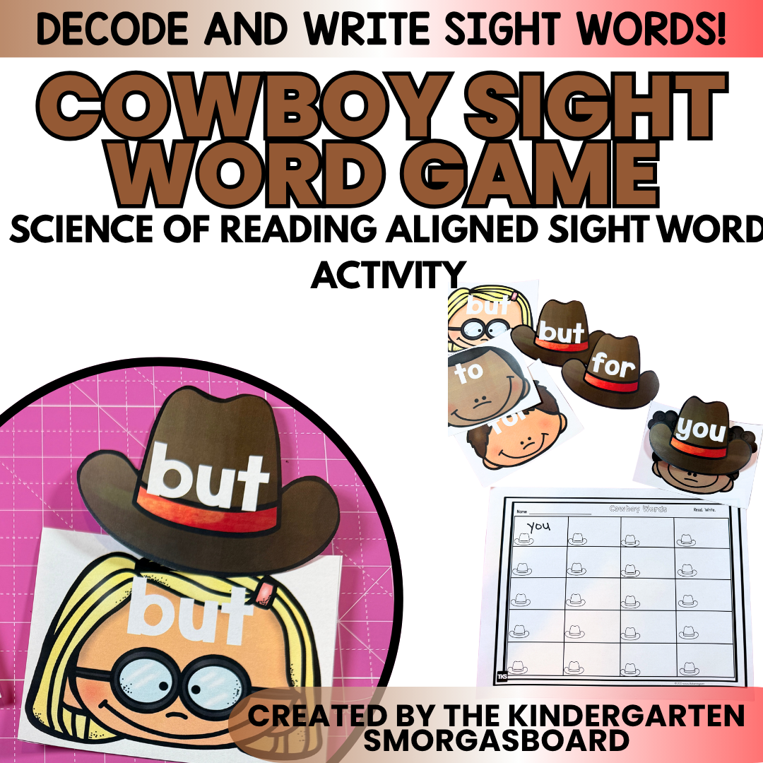Hands-On Sight Word Activities – Decode, Read & Write 200 Words: Cowboy Theme