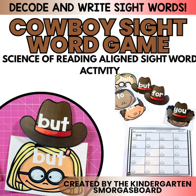 Hands-On Sight Word Activities – Decode, Read & Write 200 Words: Cowboy Theme