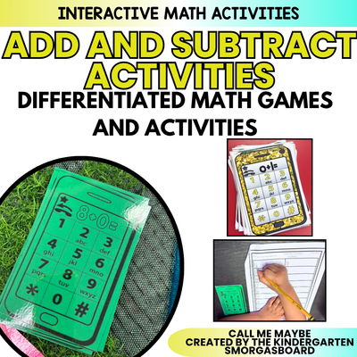 Kindergarten Addition and Subtraction Games | Math Centers K-2
