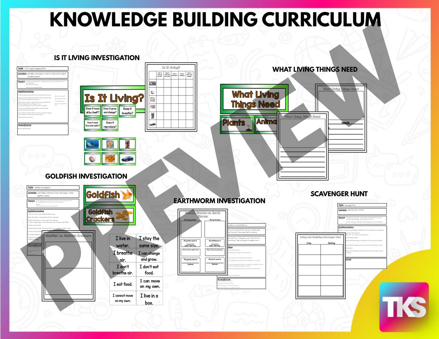 Living and Nonliving Things Science Unit | Kindergarten and First Grade Science