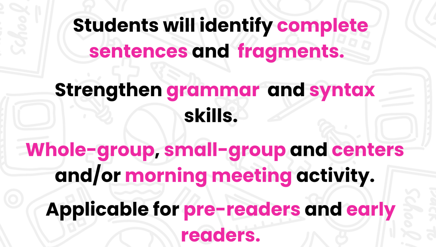 Fix It Up! Sentence Slope Challenge