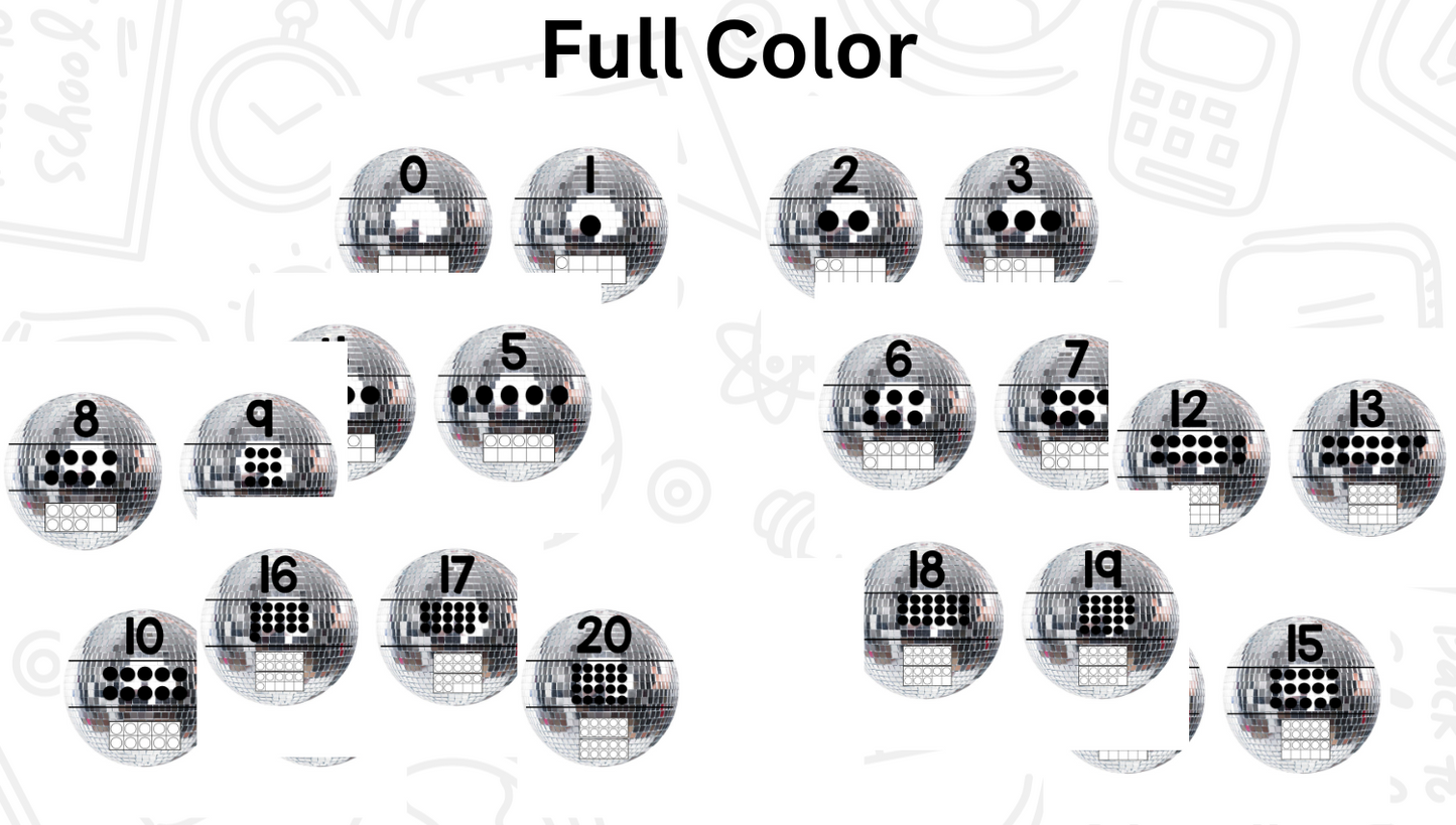 Disco Ball Numbers & Counting Puzzles