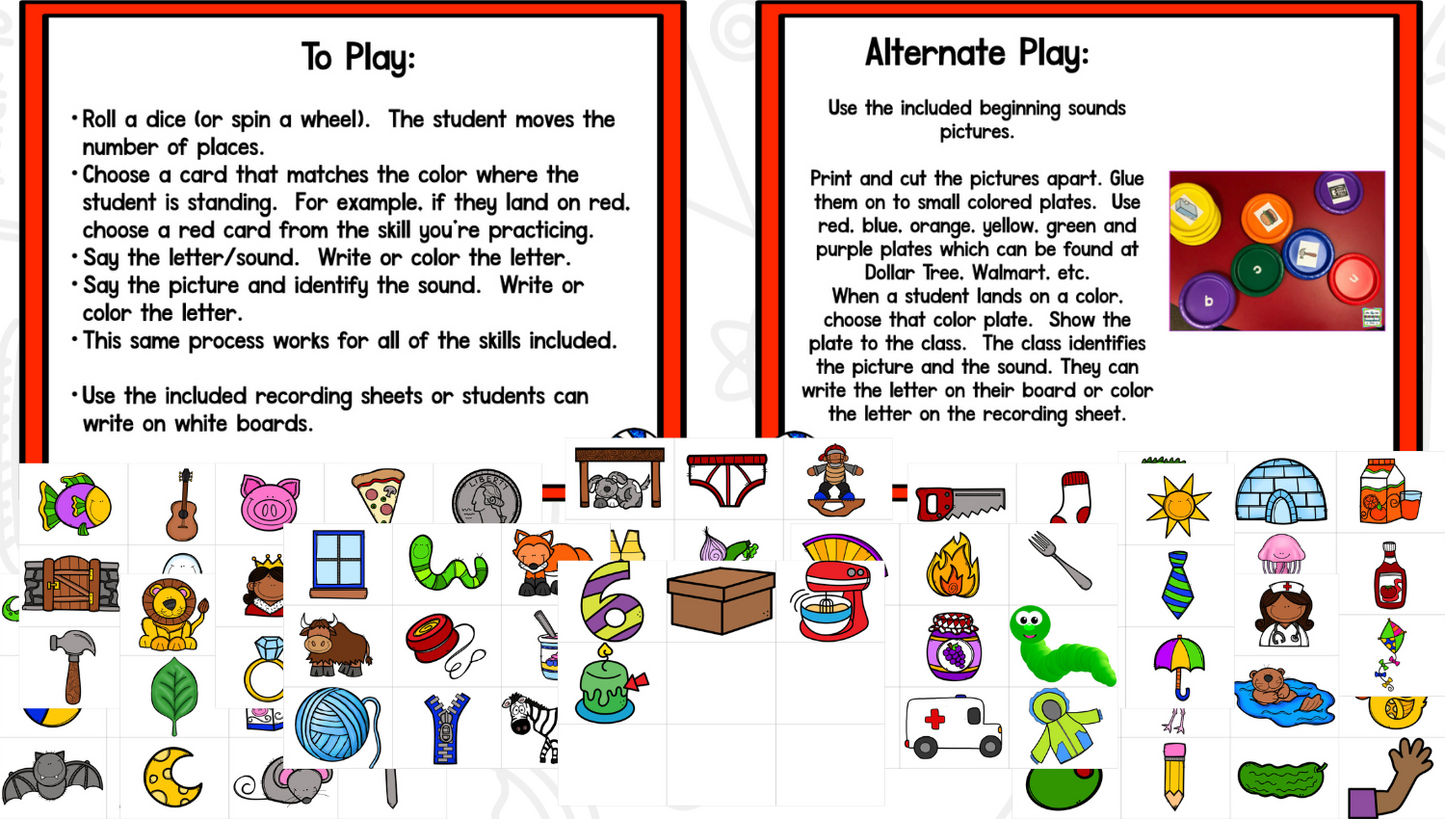 Candy Land Math & Literacy Centers