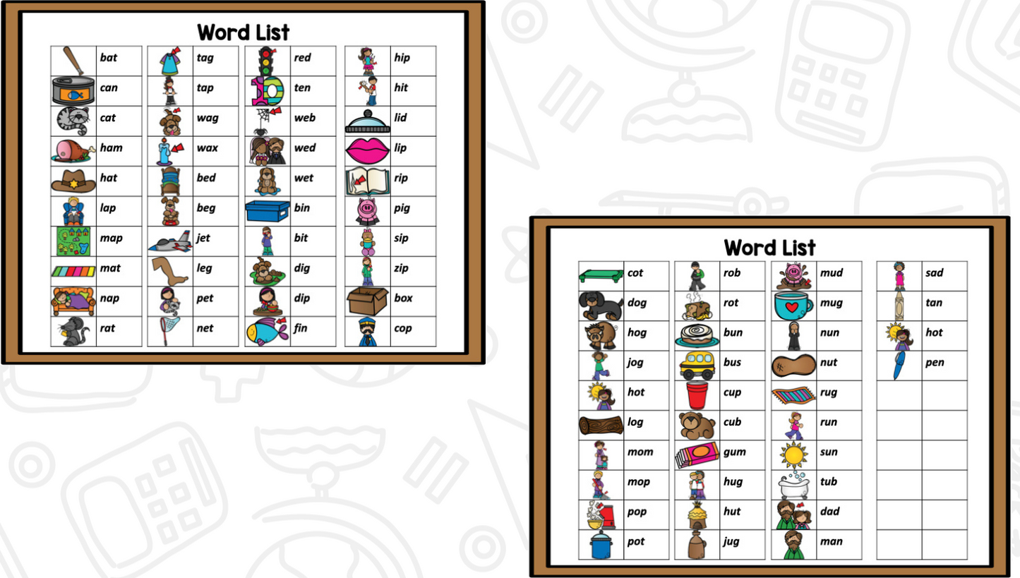 See It Say It Spell It! CVC Words - Phonics & Phonemic Awareness Activities