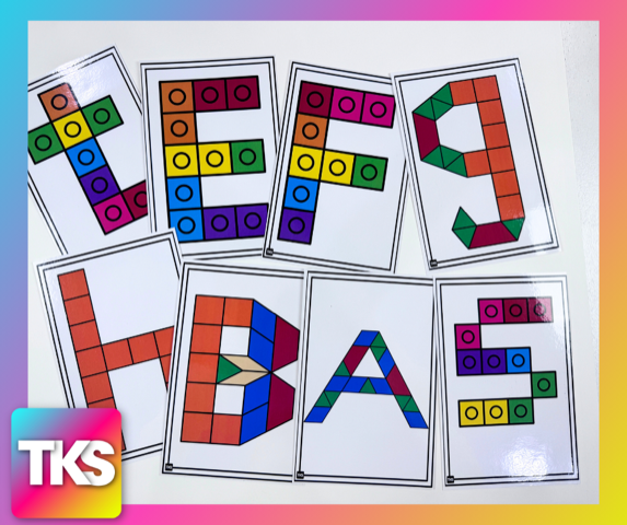 Build It Up! Letters & Numbers Pattern Block & Counting Cube Mats