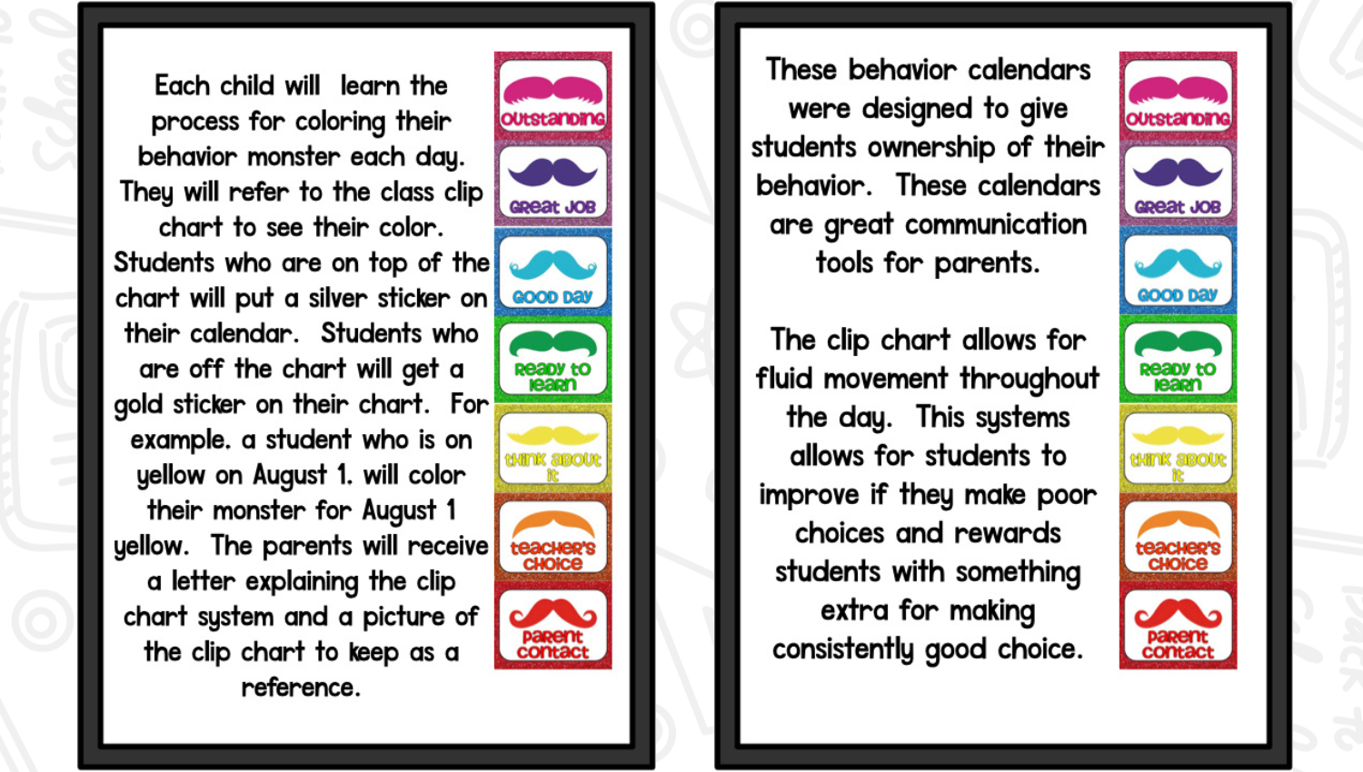 Behavior Calendar and Clip Chart: I Mustache You About Your Behavior – The Kindergarten Smorgasboard Online Store behavior-calendar-and-clip-chart-i-mustache-you-about-your-behavior-the-kindergarten-smorgasboard-online-store