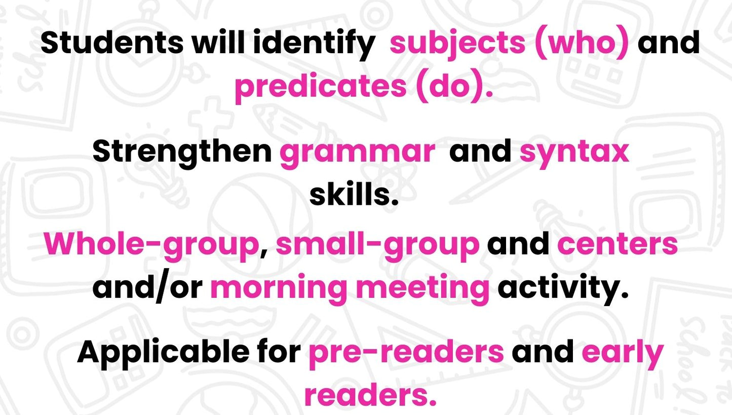 Fix It Up! Bunny Trail Subject & Predicates
