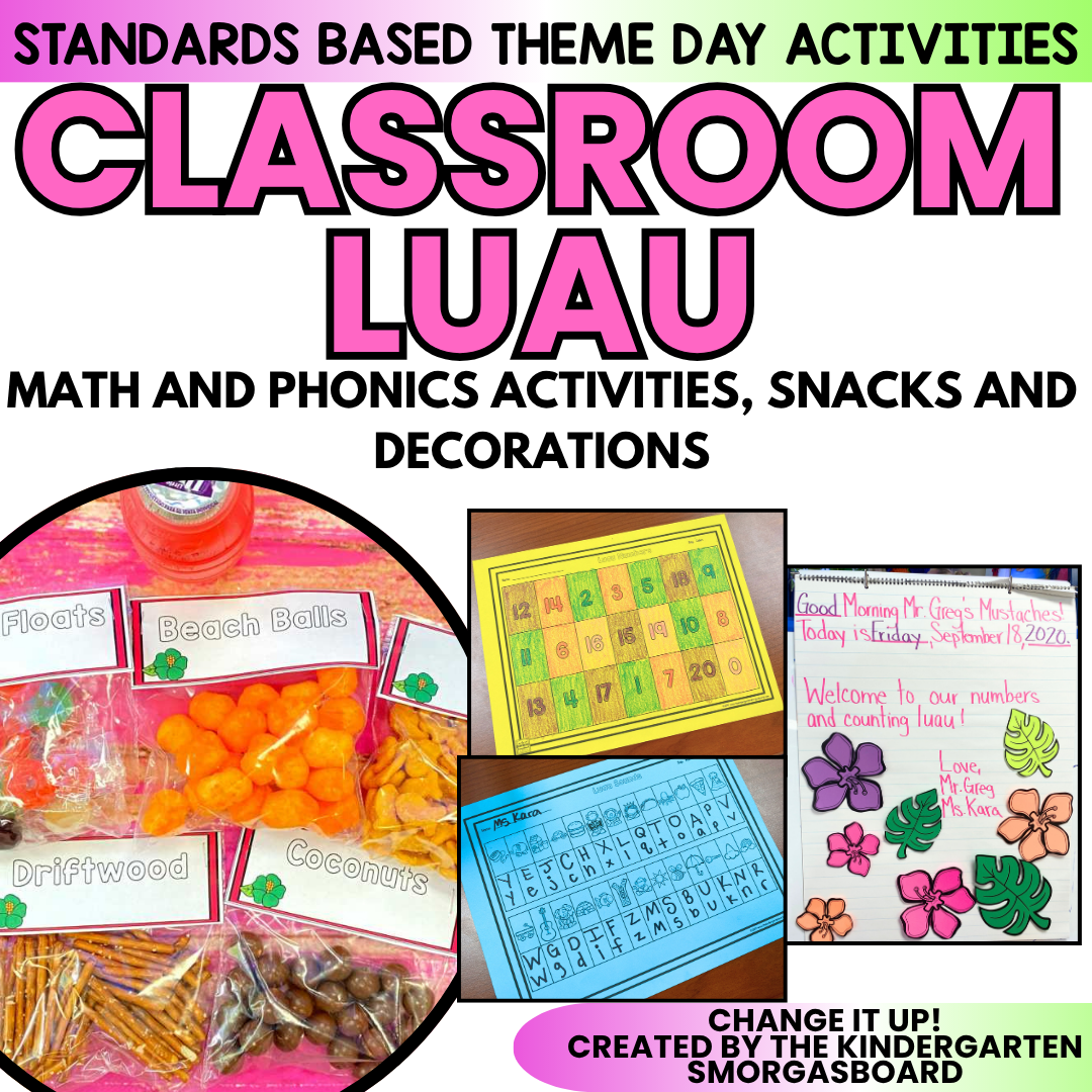 Classroom Luau Activities | Math & Phonics Activities l Decorations l Snacks