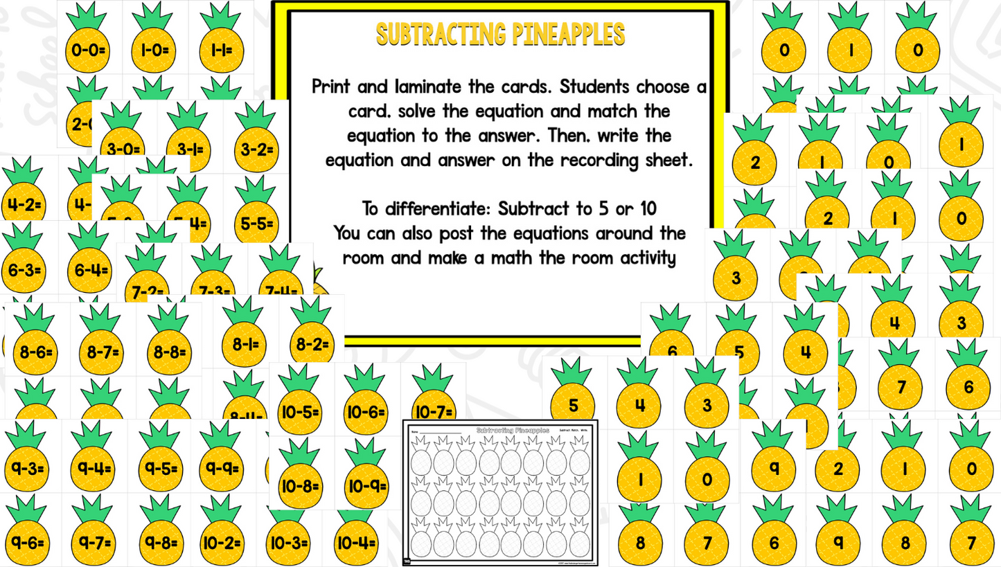 Pineapple Math and Literacy Centers