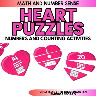 Valentine's Math: Heart Puzzles Numbers and Counting
