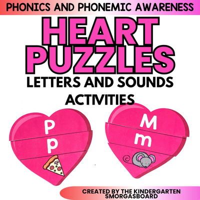 Valentine's Day Activities: Heart Puzzles: Letters and Sounds
