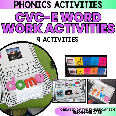 CVC-E Activities and Silent E Worksheets: Vowel Word Work Activities