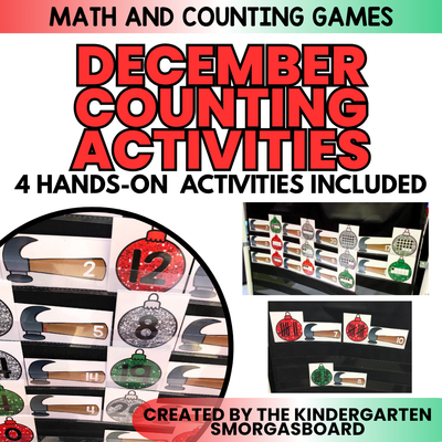 Christmas Numbers and Counting Center Activities Kindergarten Smashing Ornaments