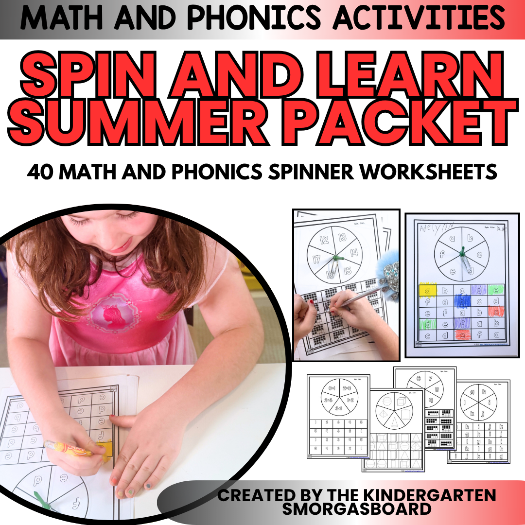 Summer Packet | Summer Worksheets | Spinner Activities | Math & Literacy Review