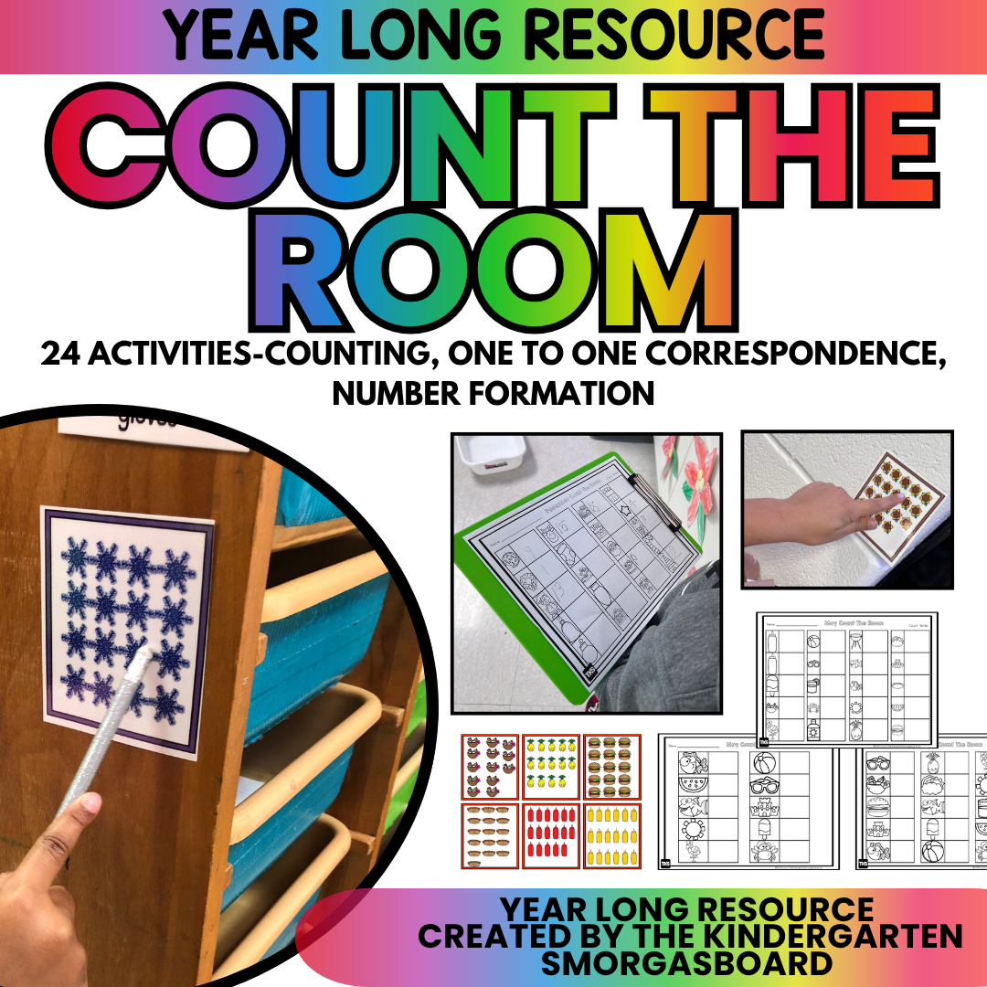 Count the Room Activities for Kindergarten & First Grade-Year Long Math Centers